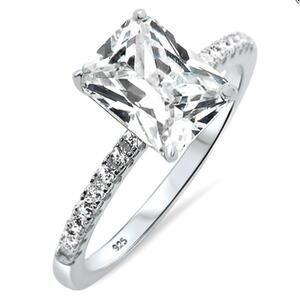 NEW STARLETTE women's hazel engagement ring in silver